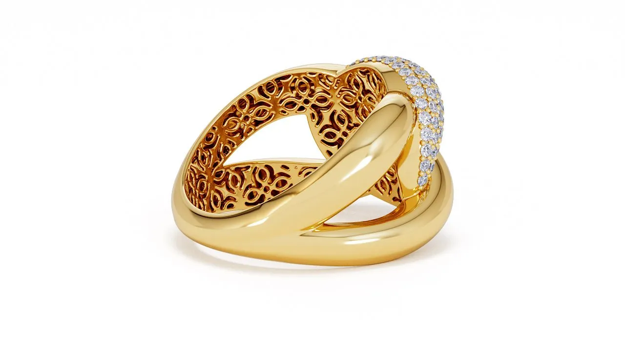 Interlocked Cuban Link Ring, Dulce SARAHELISE