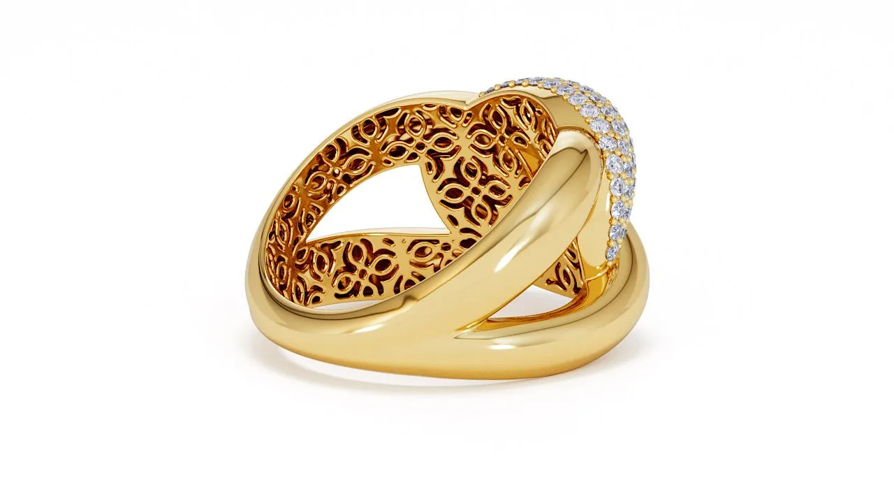 Interlocked Cuban Link Ring, Dulce SARAHELISE