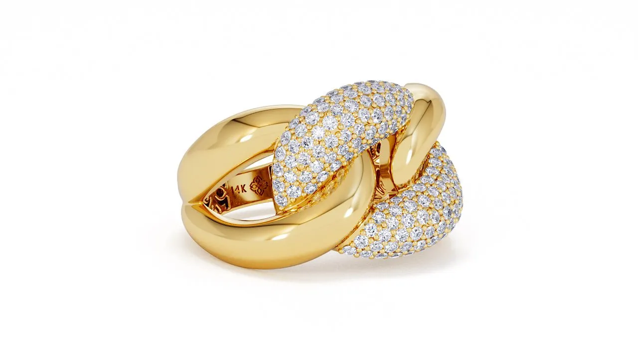 Interlocked Cuban Link Ring, Dulce SARAHELISE