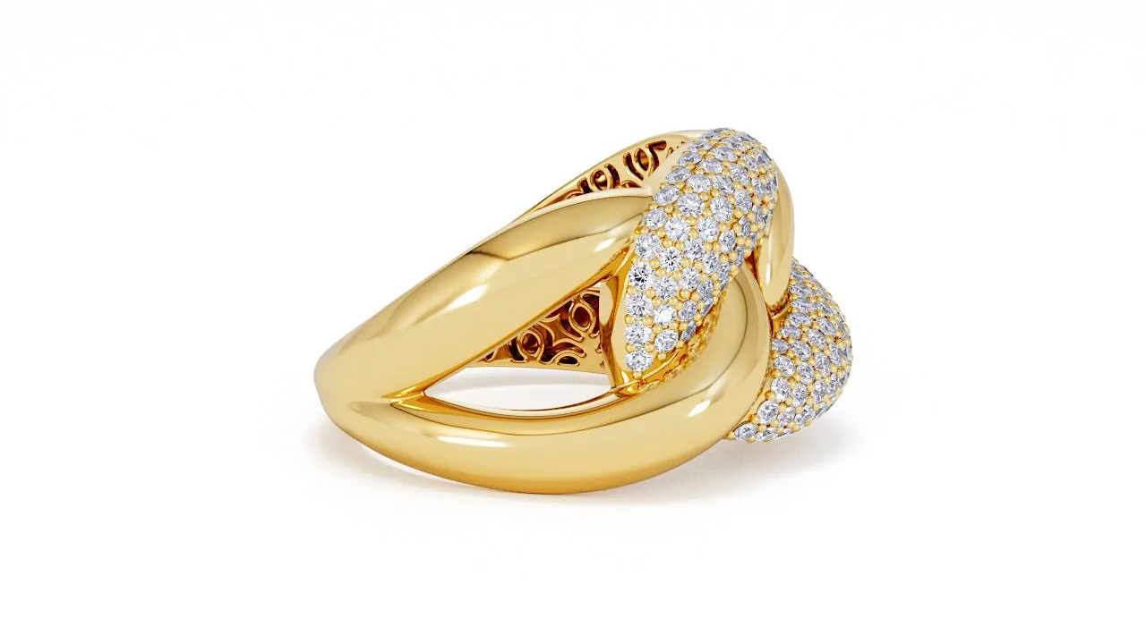 Interlocked Cuban Link Ring, Dulce SARAHELISE