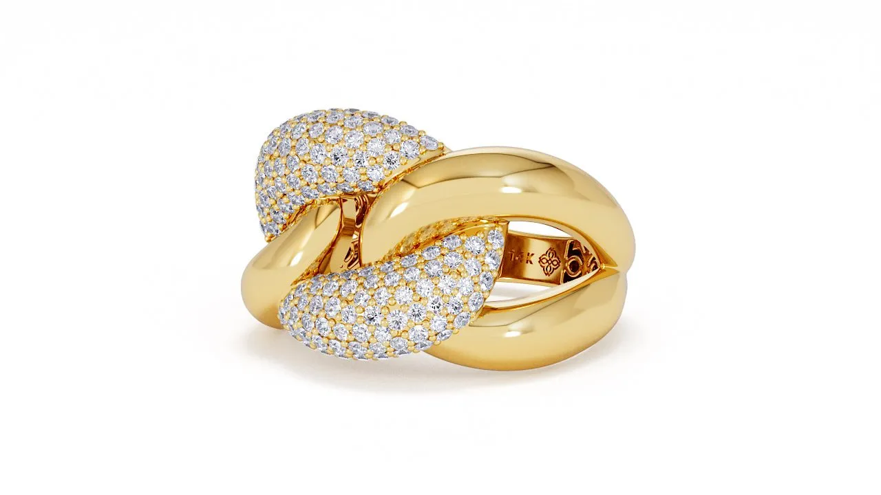 Interlocked Cuban Link Ring, Dulce SARAHELISE