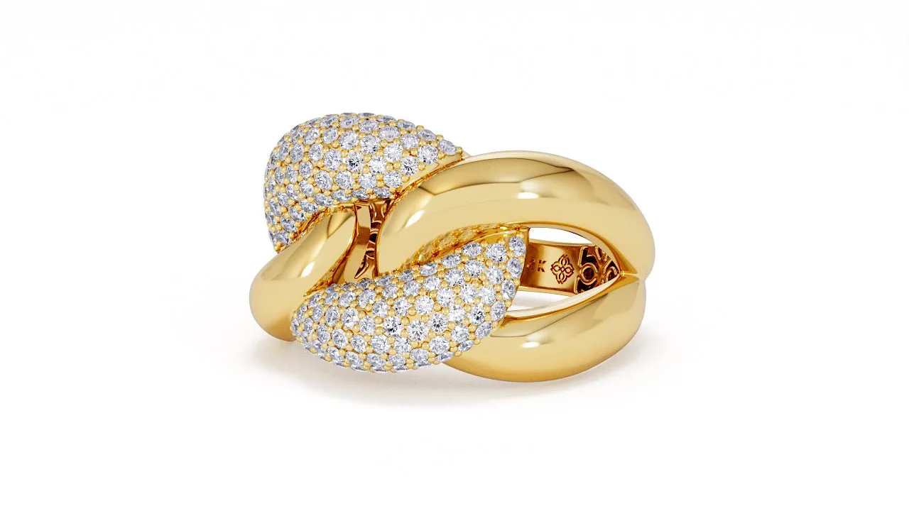 Interlocked Cuban Link Ring, Dulce SARAHELISE