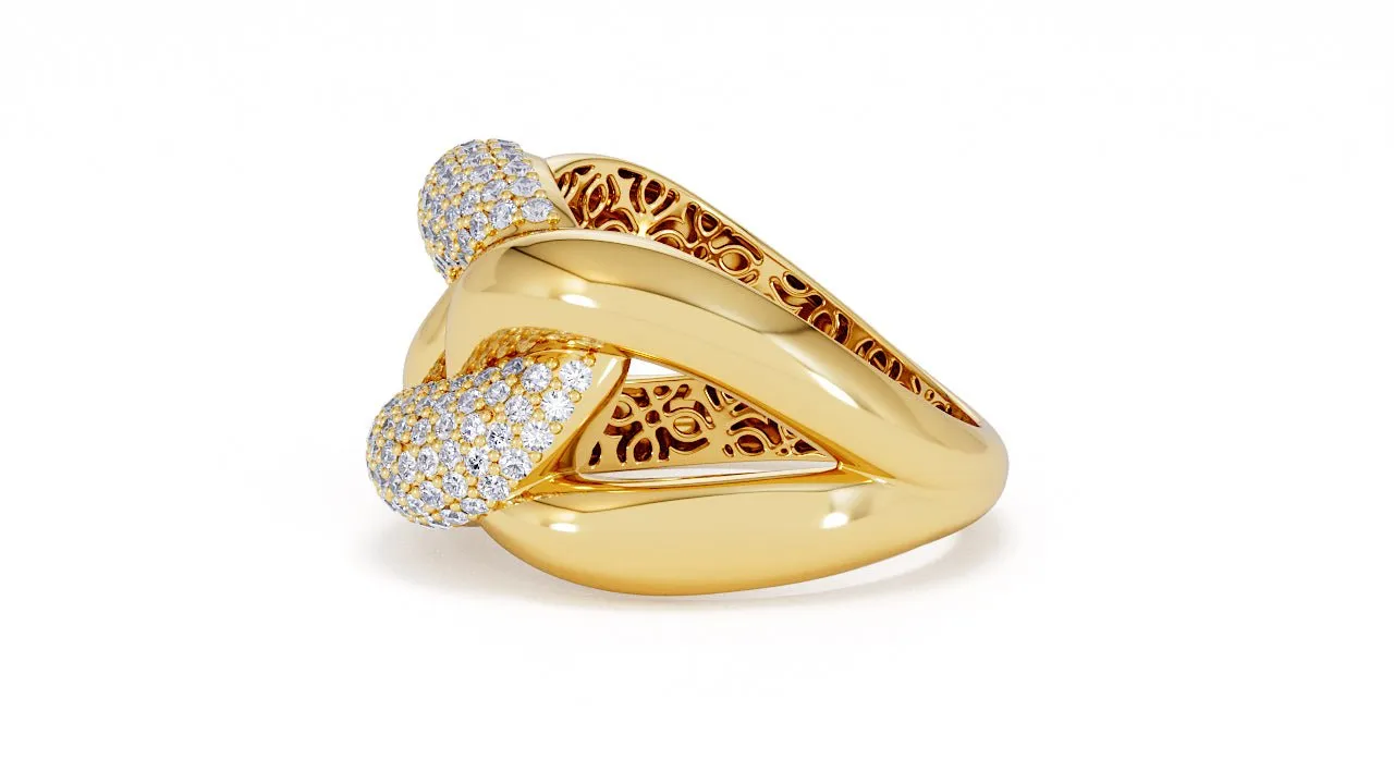 Interlocked Cuban Link Ring, Dulce SARAHELISE