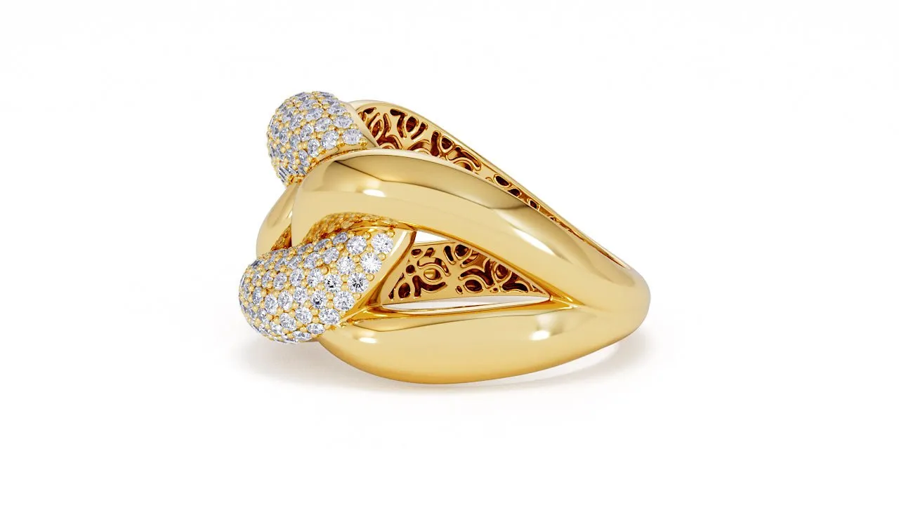 Interlocked Cuban Link Ring, Dulce SARAHELISE