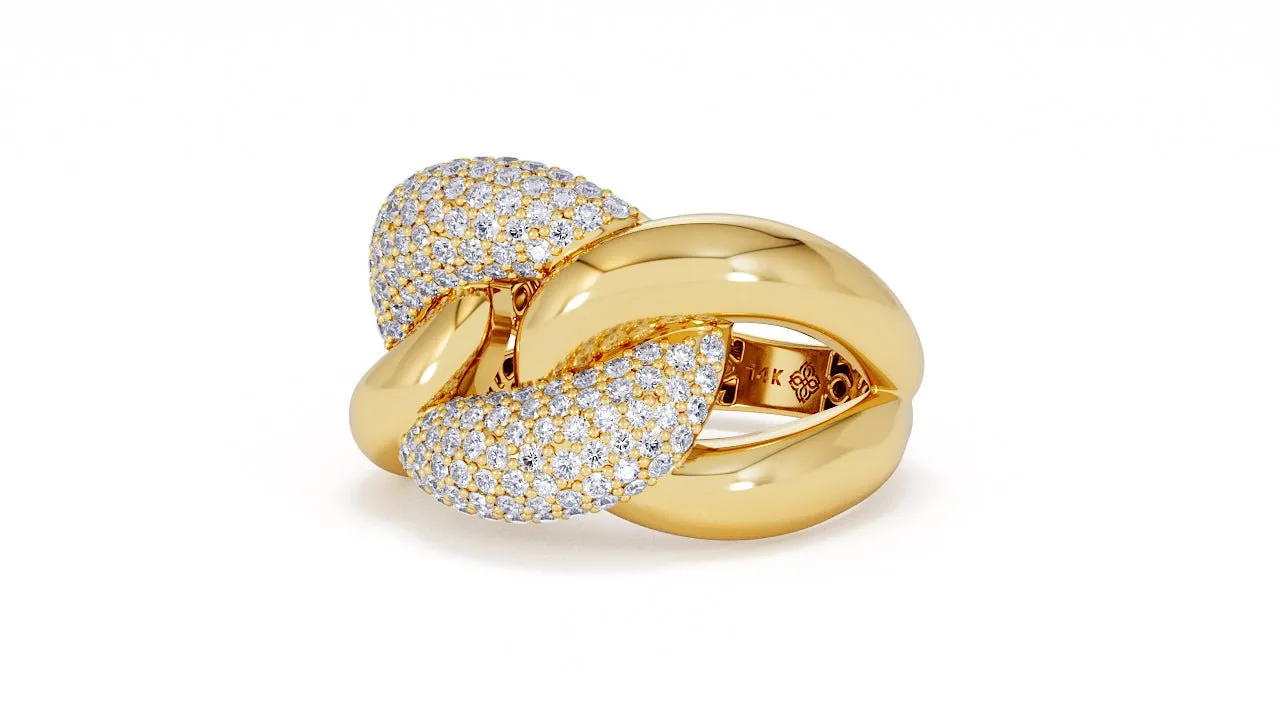 Interlocked Cuban Link Ring, Dulce SARAHELISE