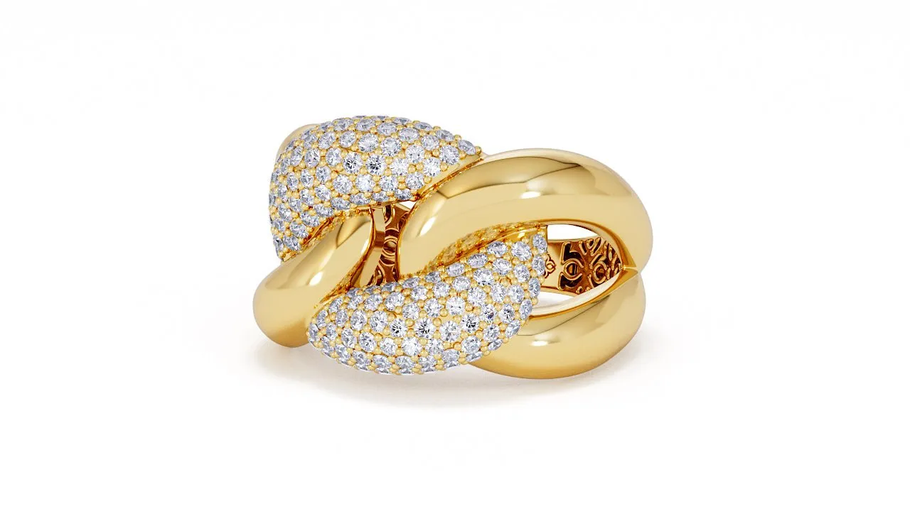 Interlocked Cuban Link Ring, Dulce SARAHELISE