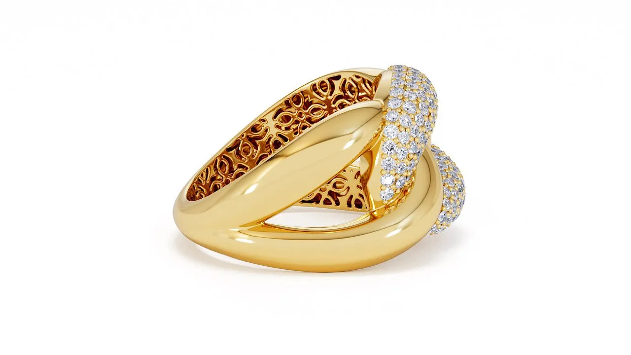 Interlocked Cuban Link Ring, Dulce SARAHELISE