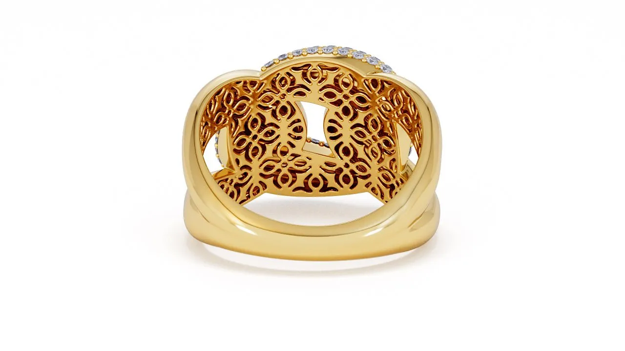 Interlocked Cuban Link Ring, Dulce SARAHELISE