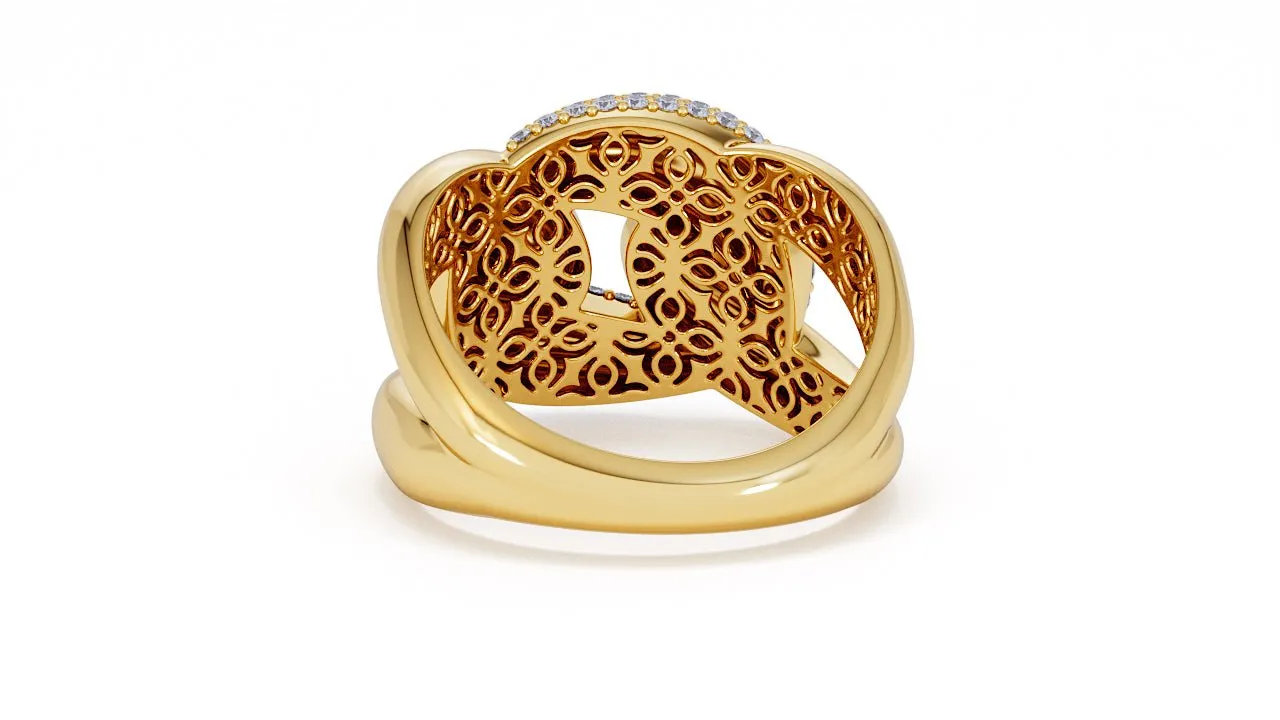Interlocked Cuban Link Ring, Dulce SARAHELISE