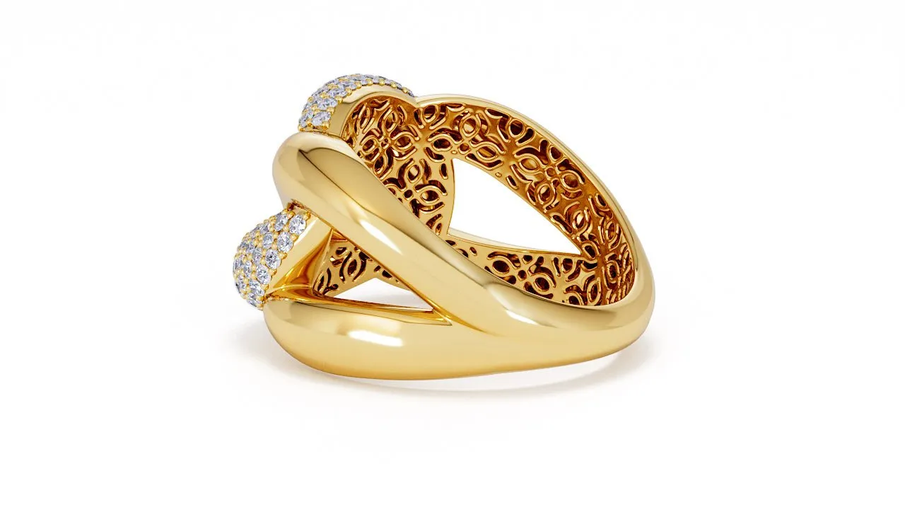 Interlocked Cuban Link Ring, Dulce SARAHELISE