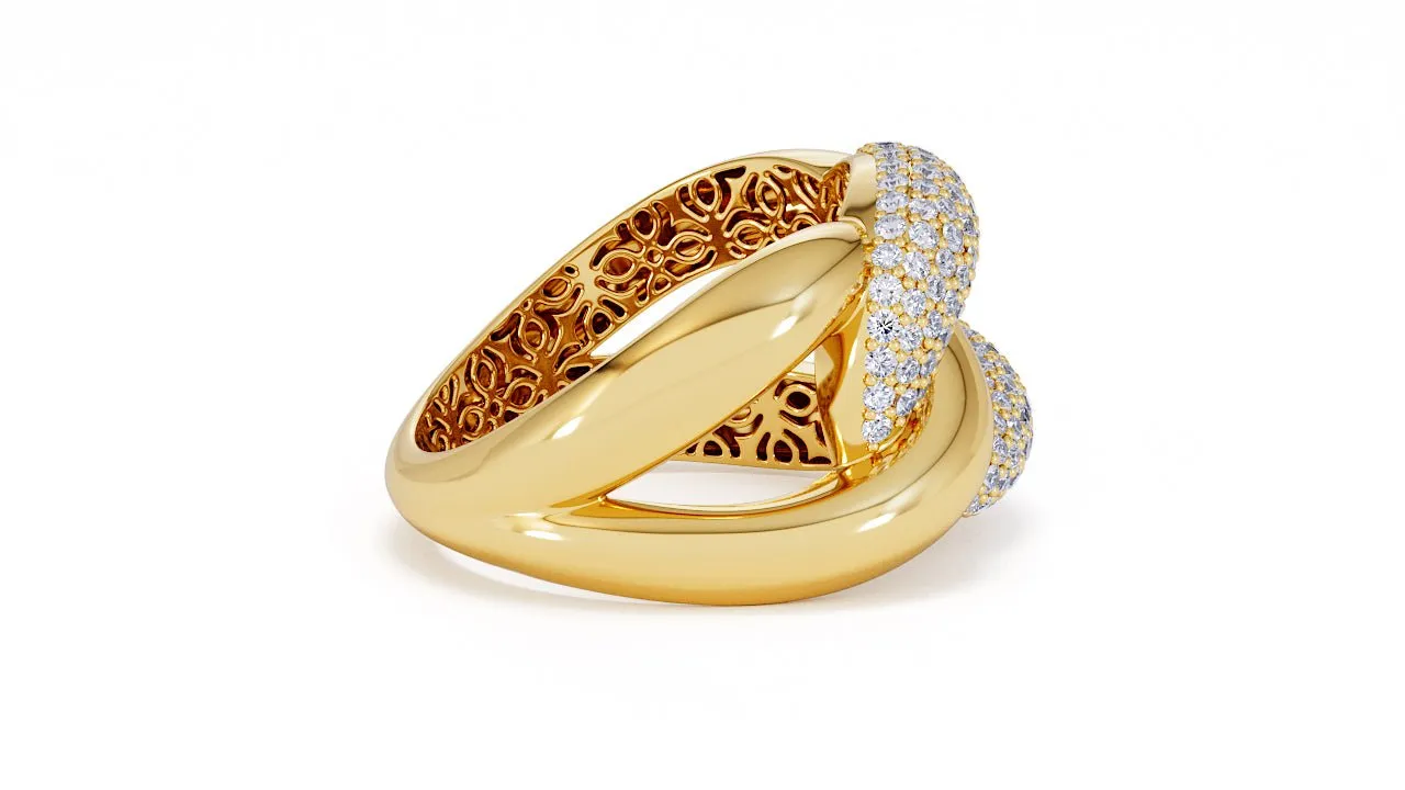 Interlocked Cuban Link Ring, Dulce SARAHELISE