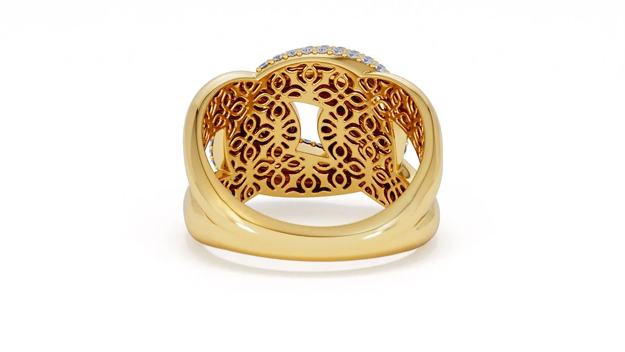 Interlocked Cuban Link Ring, Dulce SARAHELISE