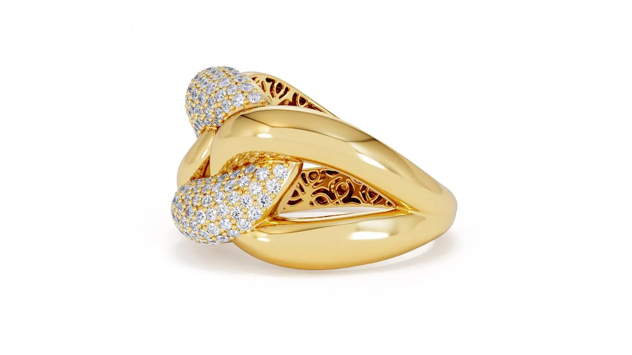 Interlocked Cuban Link Ring, Dulce SARAHELISE