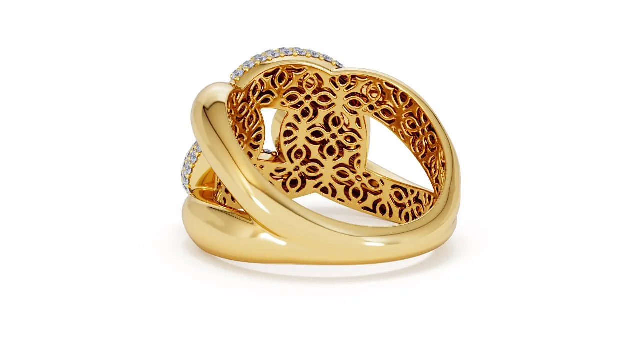 Interlocked Cuban Link Ring, Dulce SARAHELISE