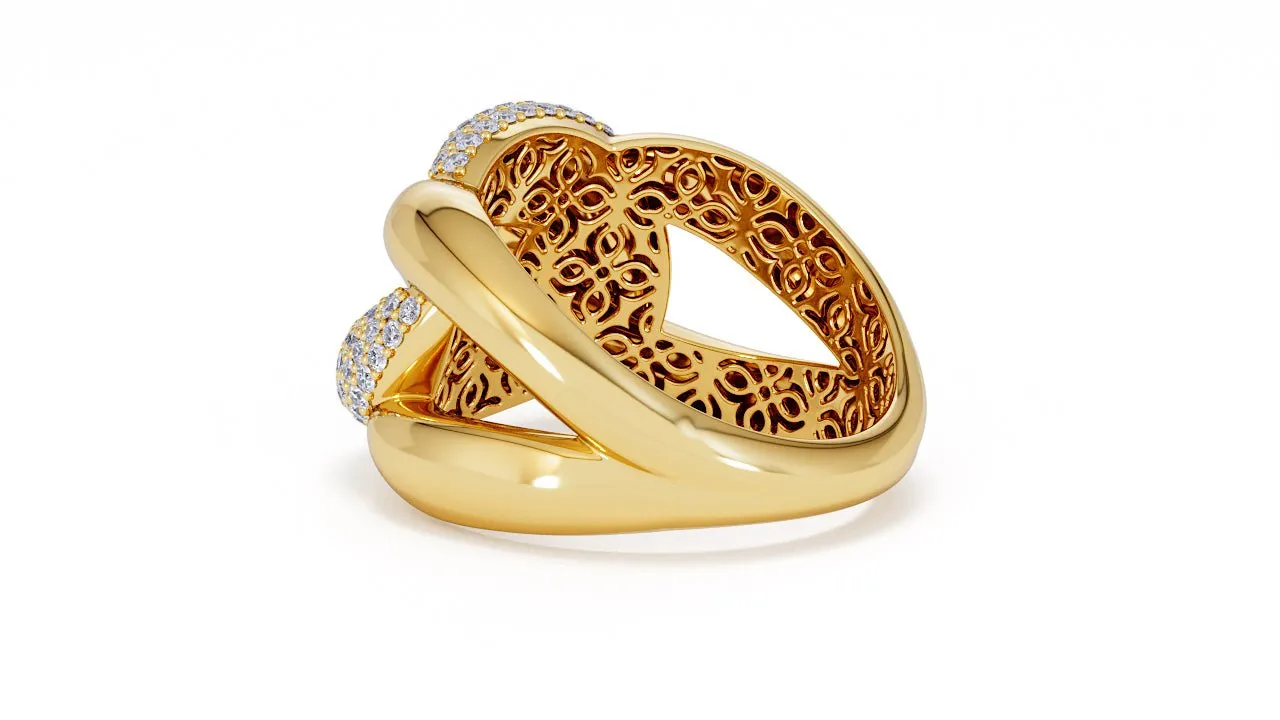 Interlocked Cuban Link Ring, Dulce SARAHELISE