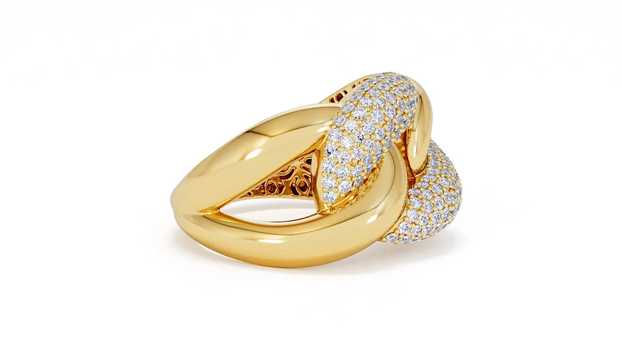 Interlocked Cuban Link Ring, Dulce SARAHELISE