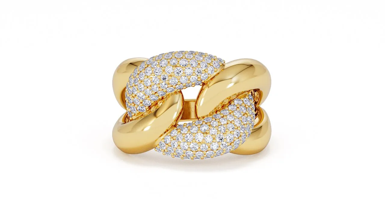 Interlocked Cuban Link Ring, Dulce SARAHELISE