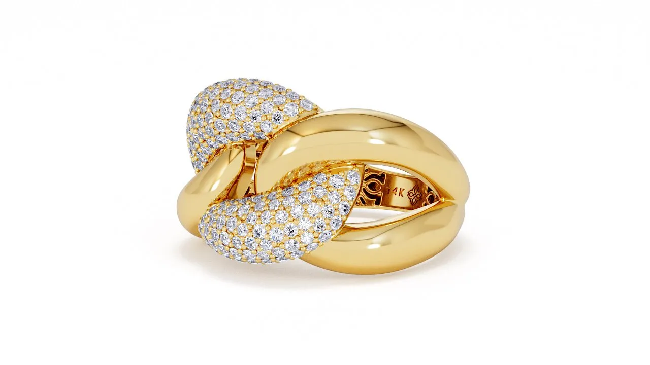 Interlocked Cuban Link Ring, Dulce SARAHELISE