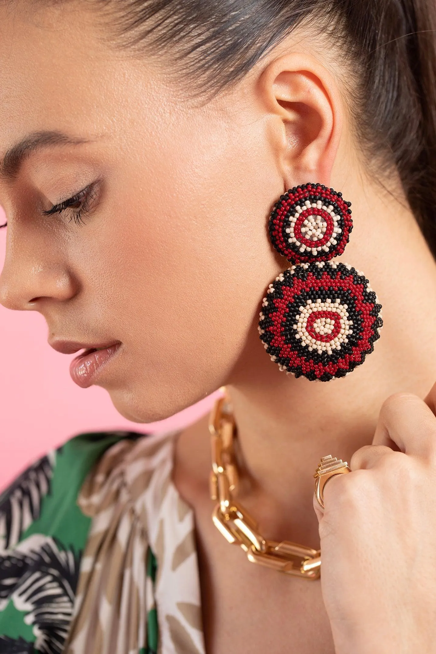 Iraca Palm Beaded Earrings