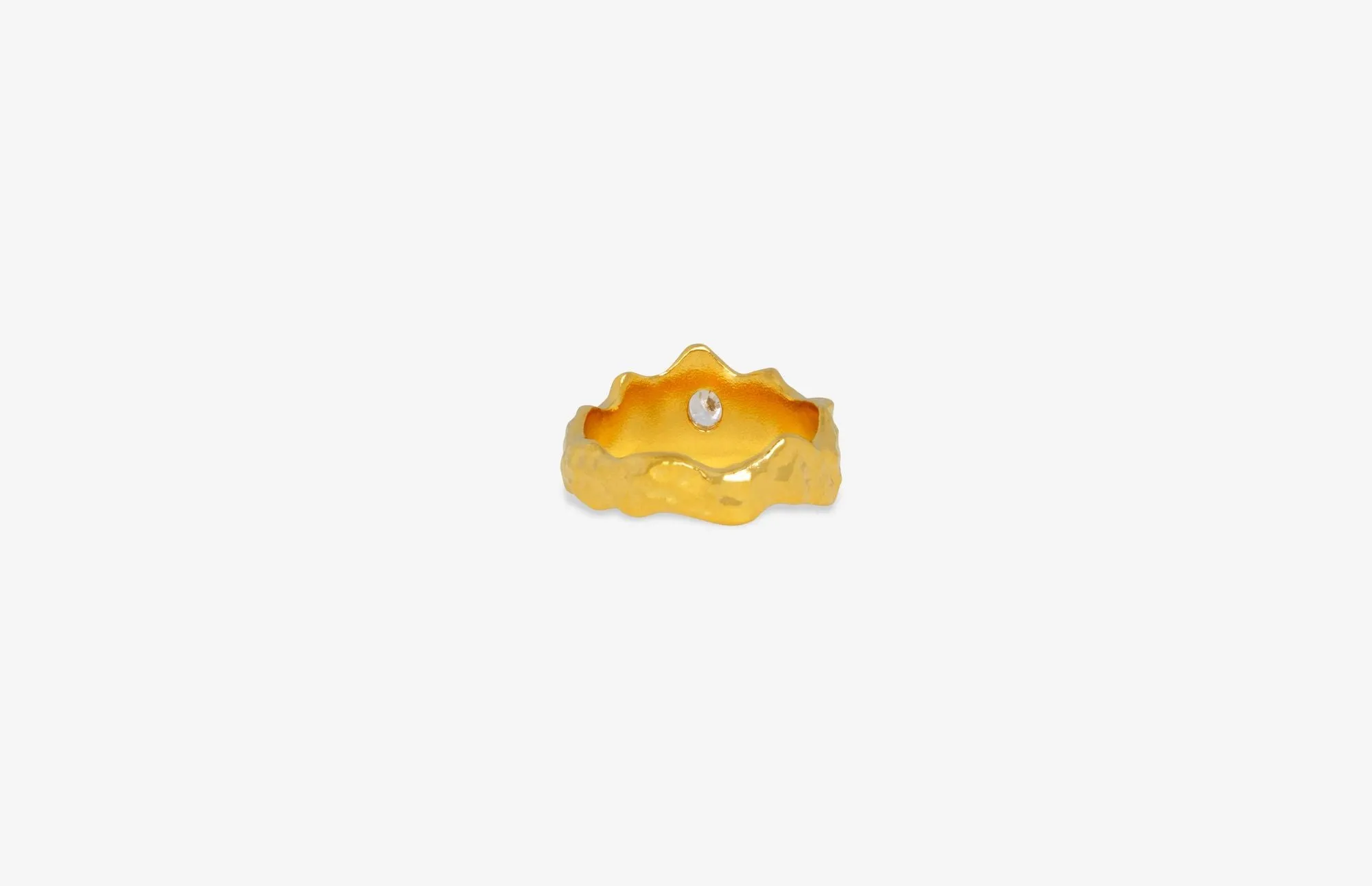 IX Nora 22K Gold Plated Ring w. Crystal