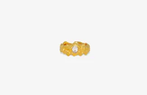 IX Nora 22K Gold Plated Ring w. Crystal
