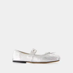 Jolie Flat Shoes - ANINE BING - Leather - Silver