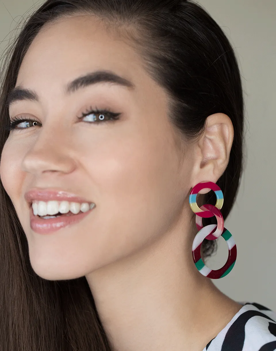 Kensington Stripe Multi Hoop Earrings