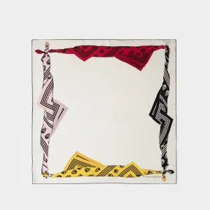 Knot Biker Scarf - Alexander McQueen - Twill - White/Multi