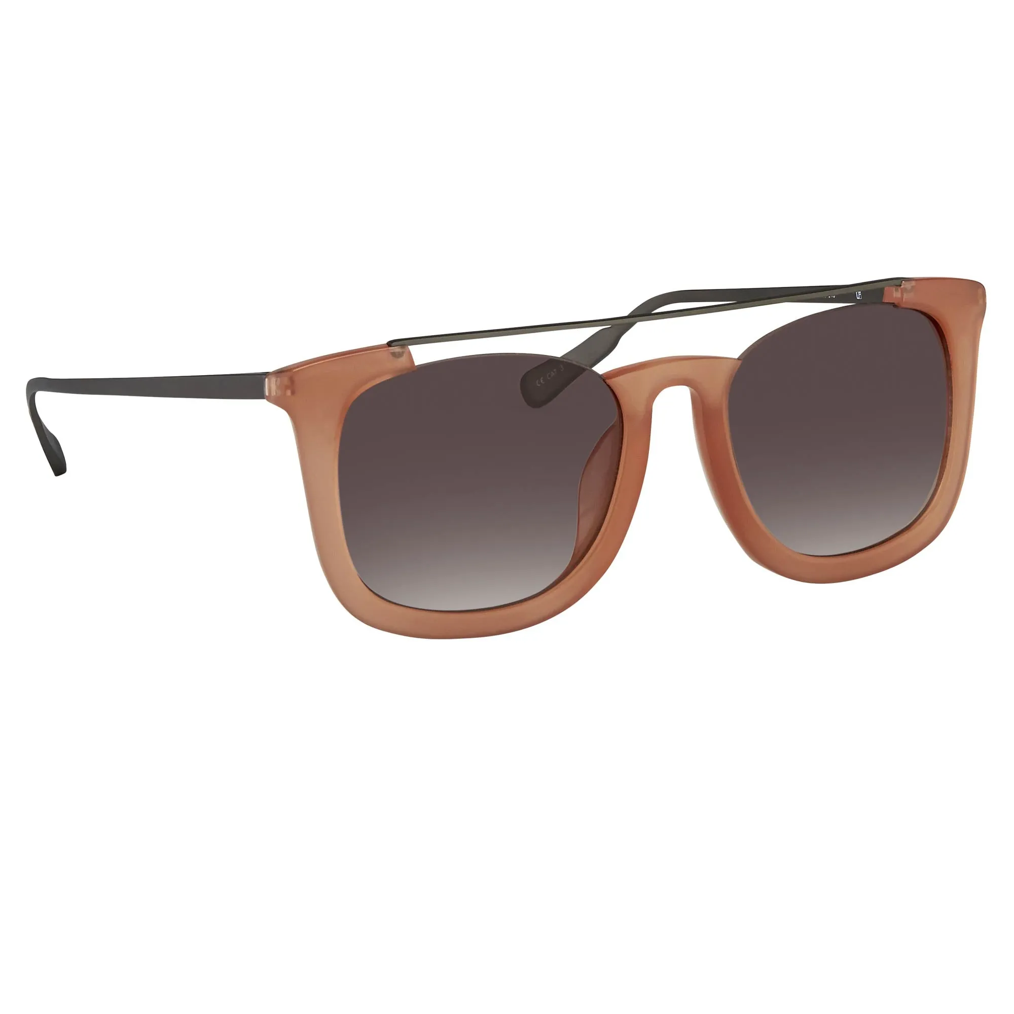 Kris Van Assche Sunglasses D-Frame Peach and Brown
