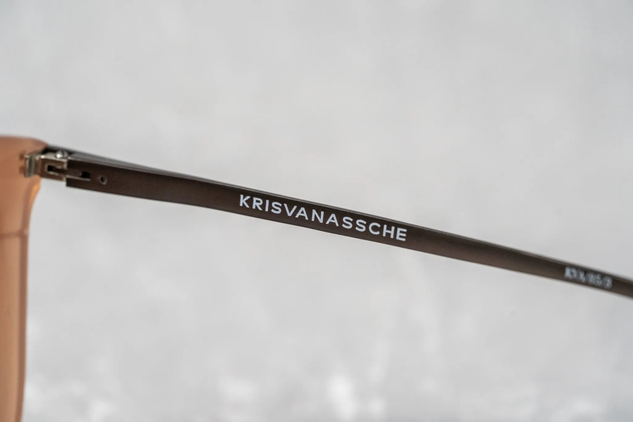 Kris Van Assche Sunglasses D-Frame Peach and Brown