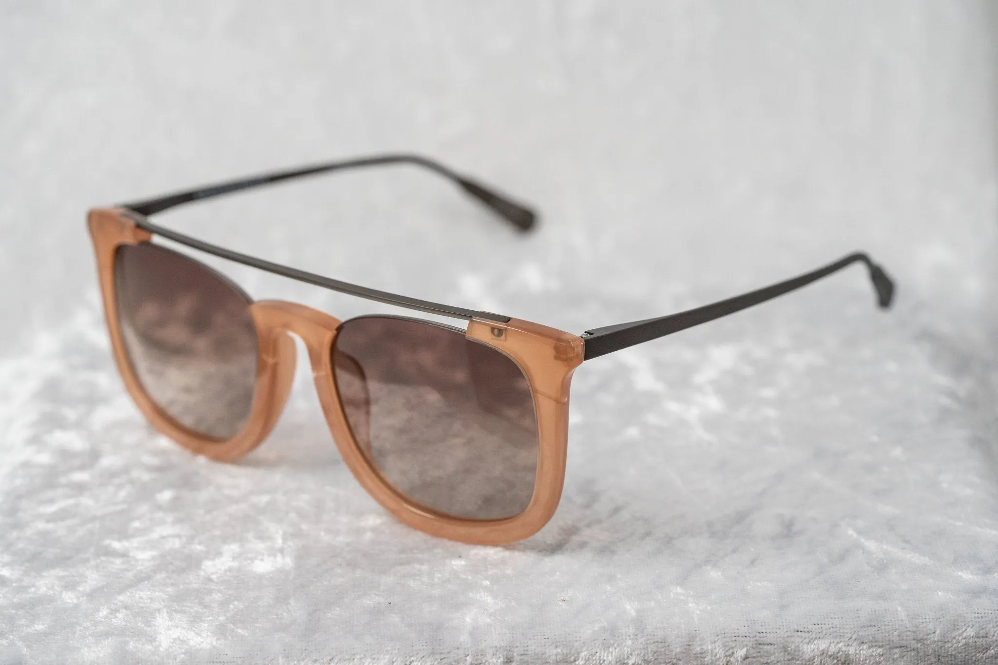 Kris Van Assche Sunglasses D-Frame Peach and Brown