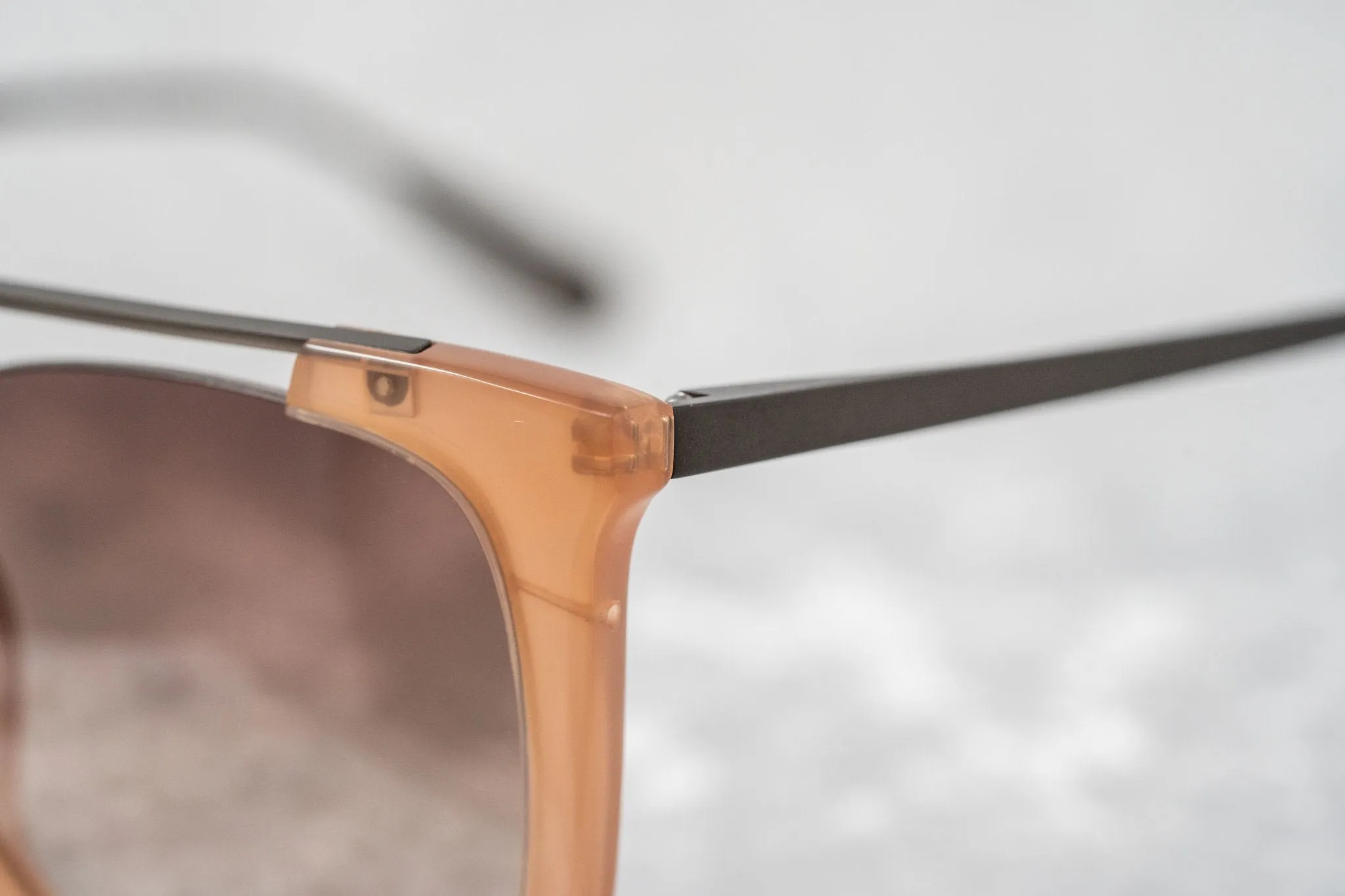Kris Van Assche Sunglasses D-Frame Peach and Brown
