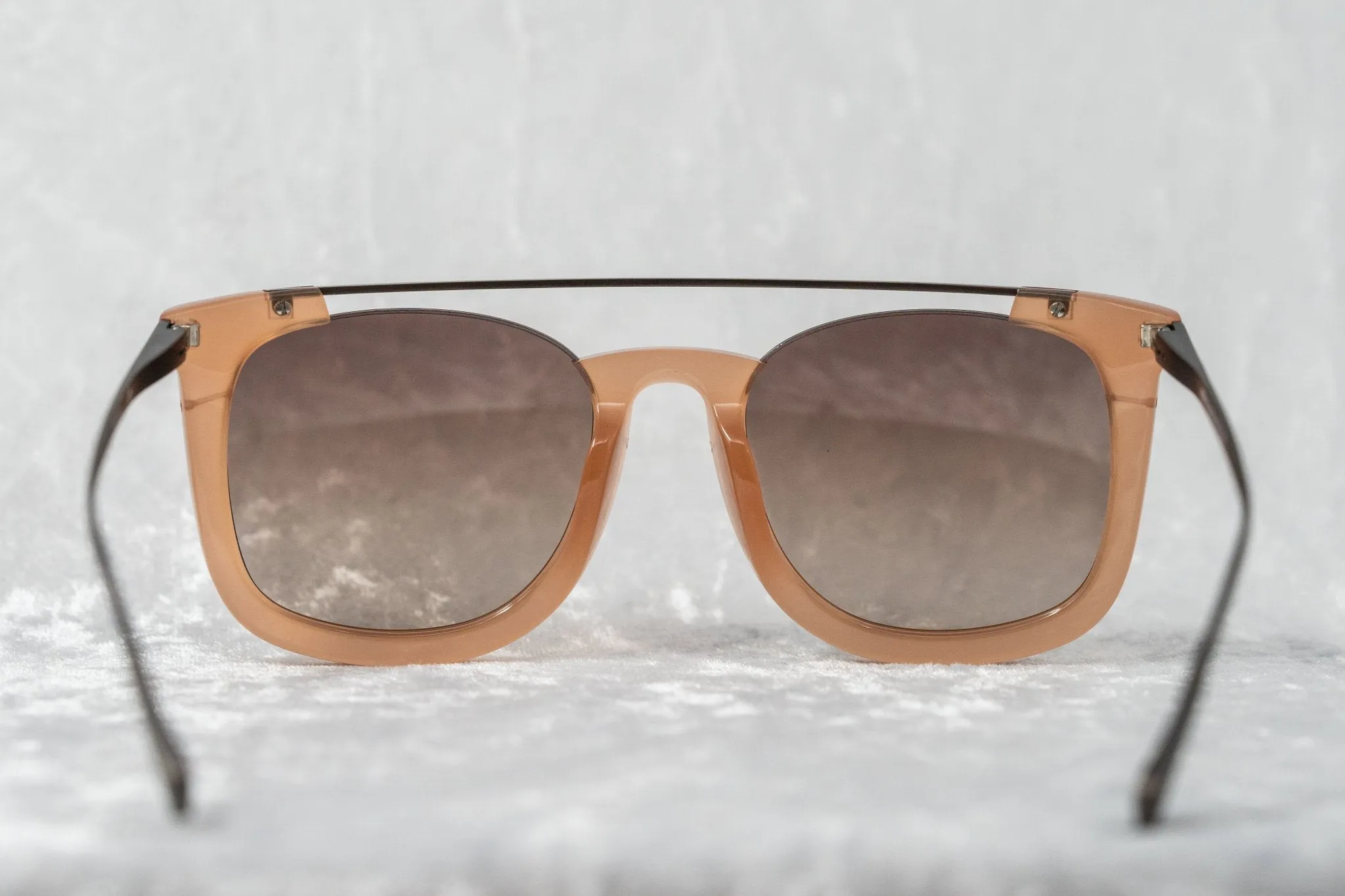Kris Van Assche Sunglasses D-Frame Peach and Brown