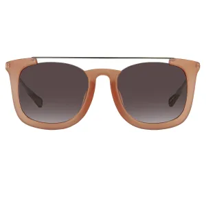 Kris Van Assche Sunglasses D-Frame Peach and Brown