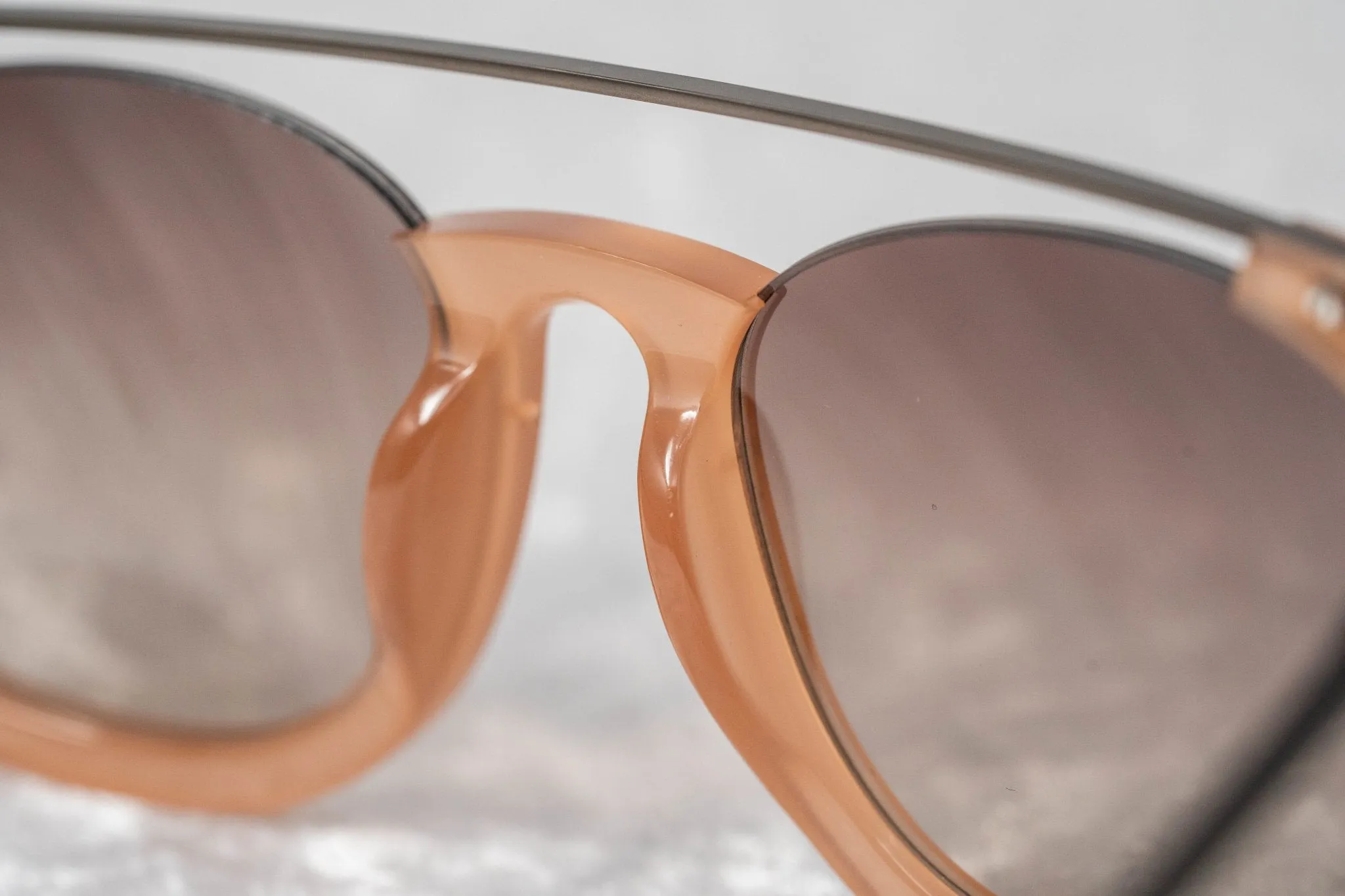 Kris Van Assche Sunglasses D-Frame Peach and Brown
