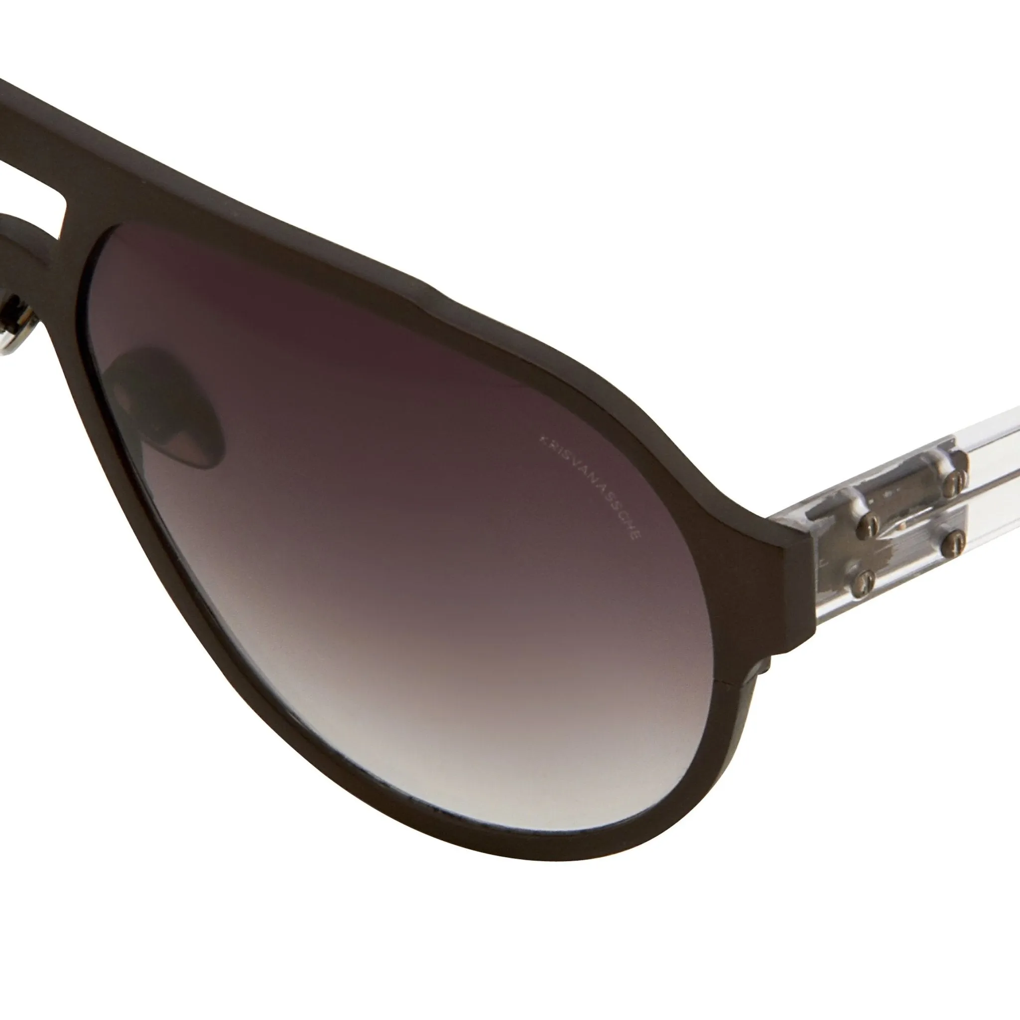 Kris Van Assche Sunglasses Dark Purple Brown and Grey