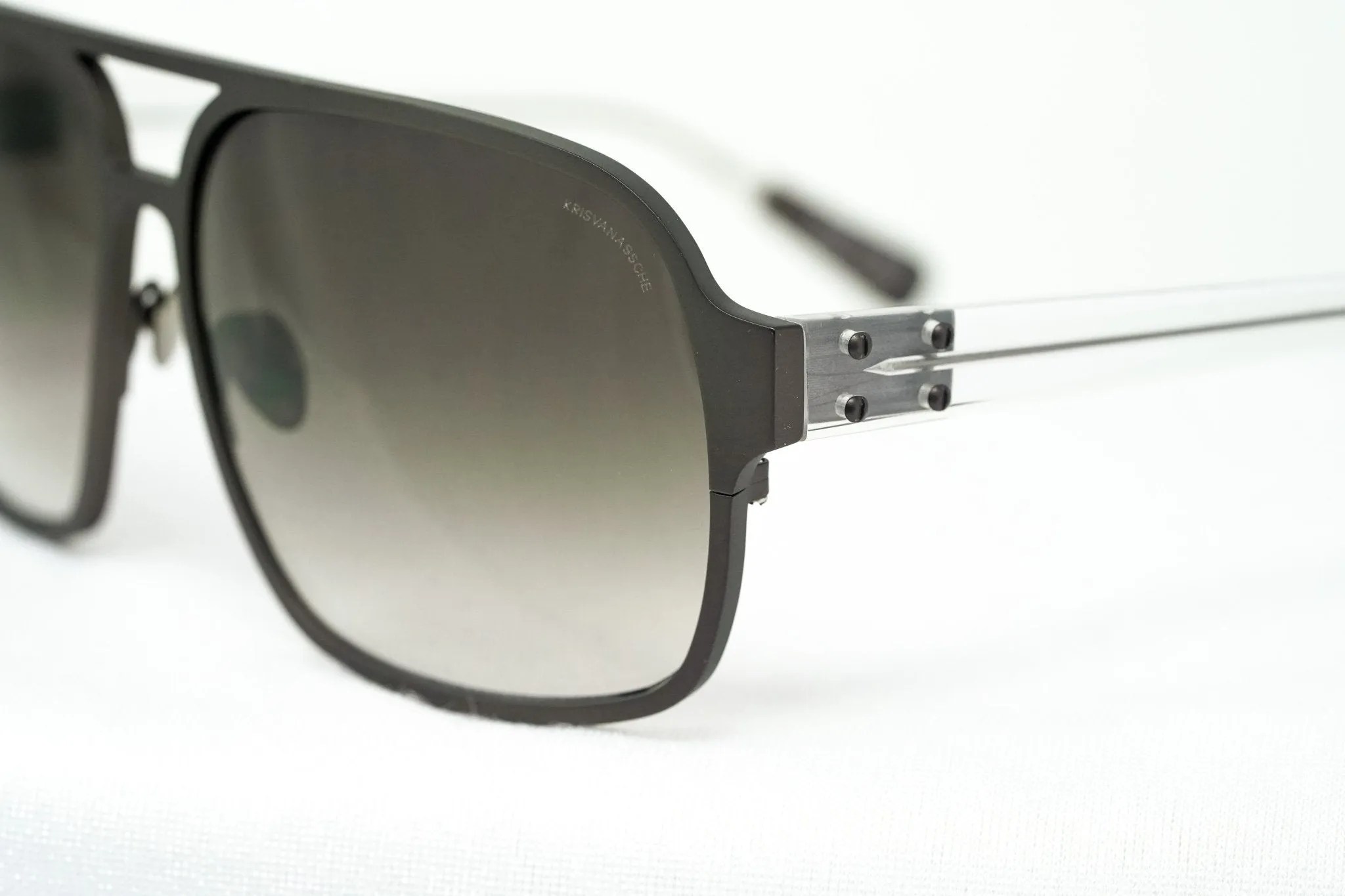 Kris Van Assche Sunglasses Rectangular Brown and Grey