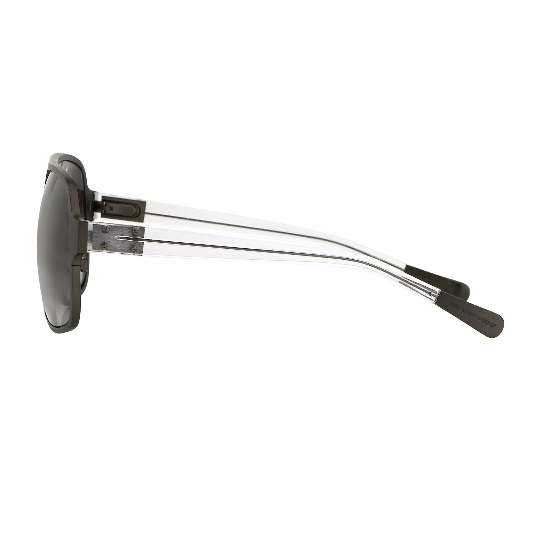 Kris Van Assche Sunglasses Rectangular Brown and Grey