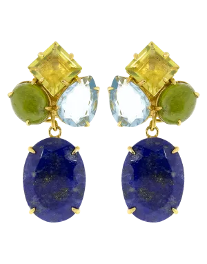 Lapis And Quartz Earrings