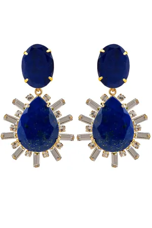 Lapis Baugette Drop Earrings