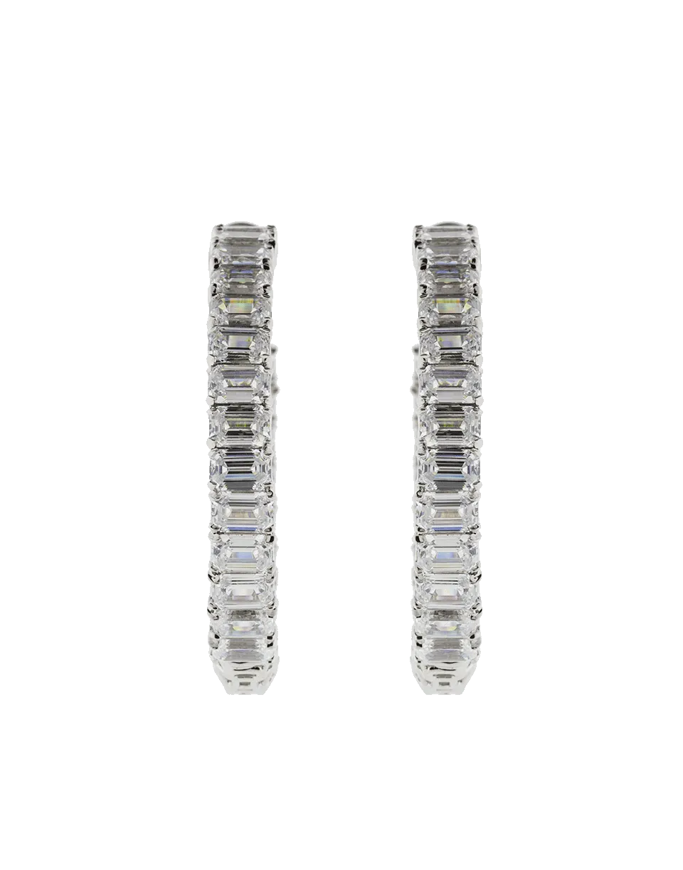 Large Asscher Cut Hoop Earrings