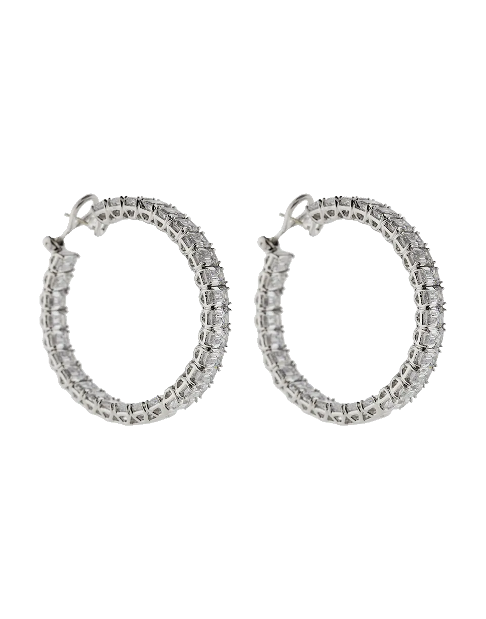 Large Asscher Cut Hoop Earrings
