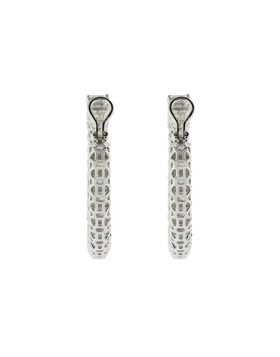 Large Asscher Cut Hoop Earrings