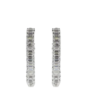 Large Asscher Cut Hoop Earrings