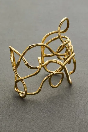 Large Twisted Gold Cuff