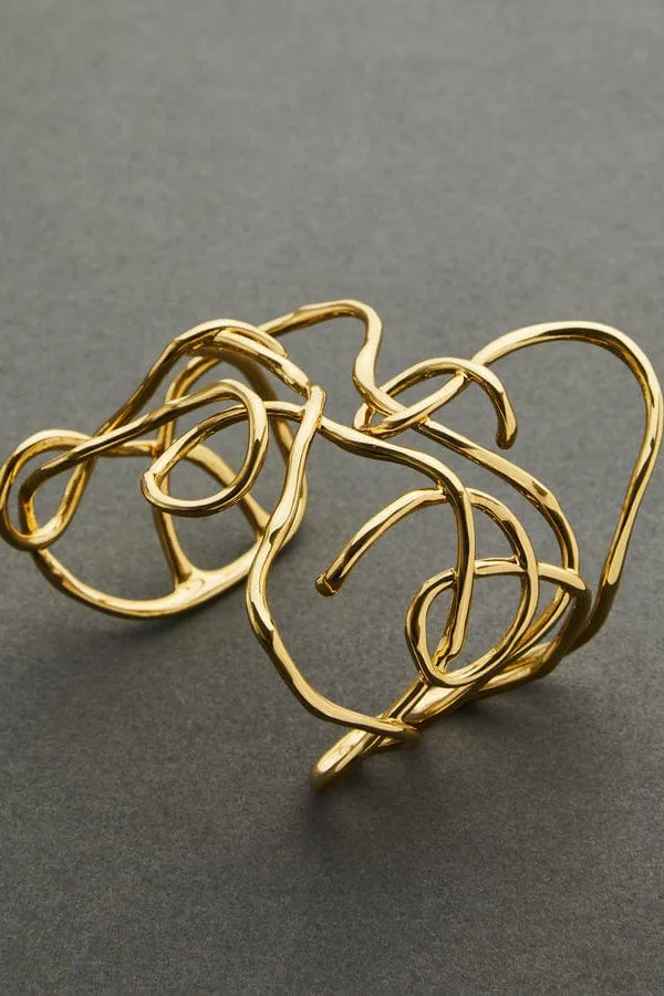 Large Twisted Gold Cuff