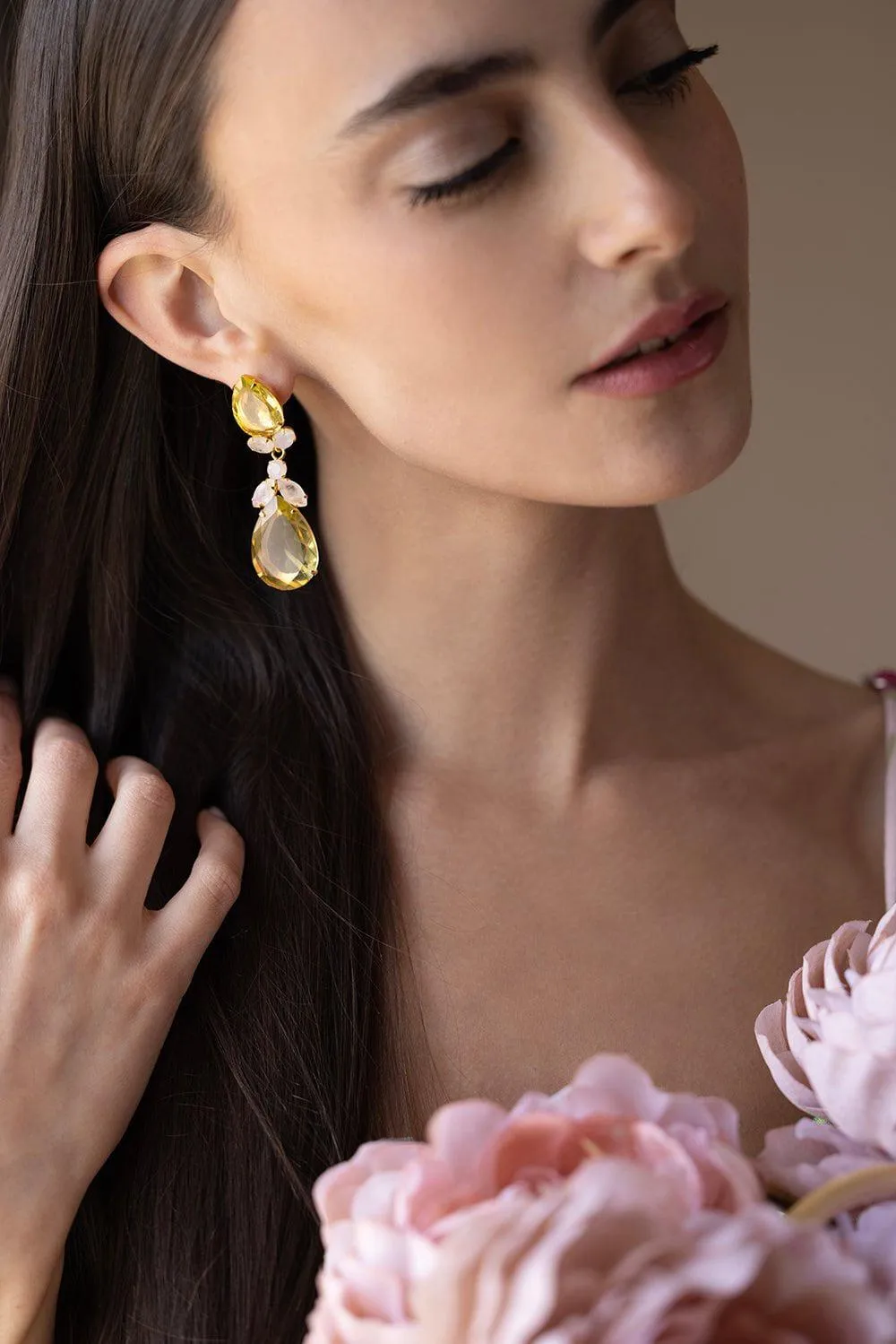 Lemon Quartz Drop Earrings