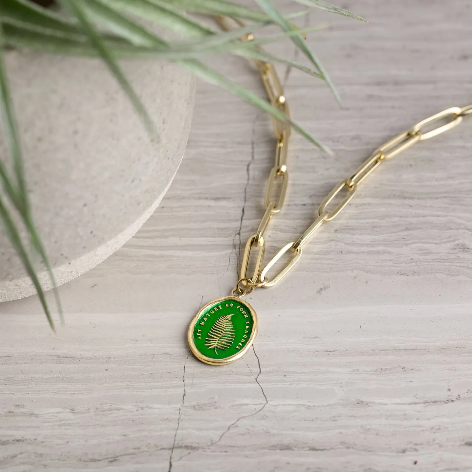 Let Nature Be Your Teacher 14K Gold Large Hollow Paperclip Chain Necklace - True Colors