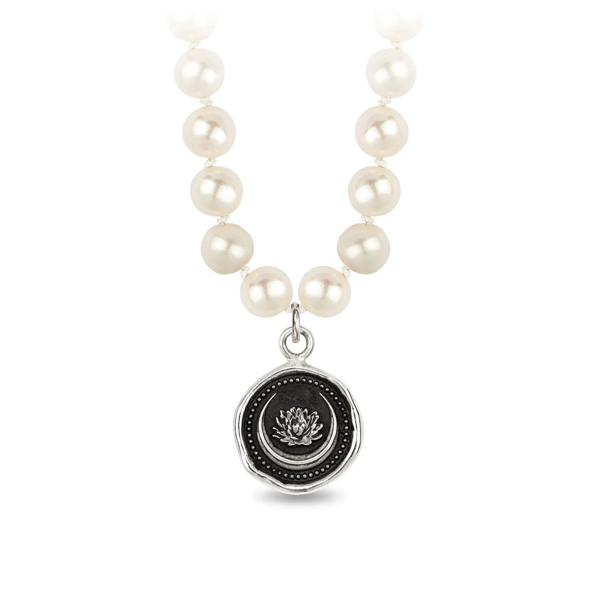 Lotus Flower Freshwater Pearl Necklace - Ivory
