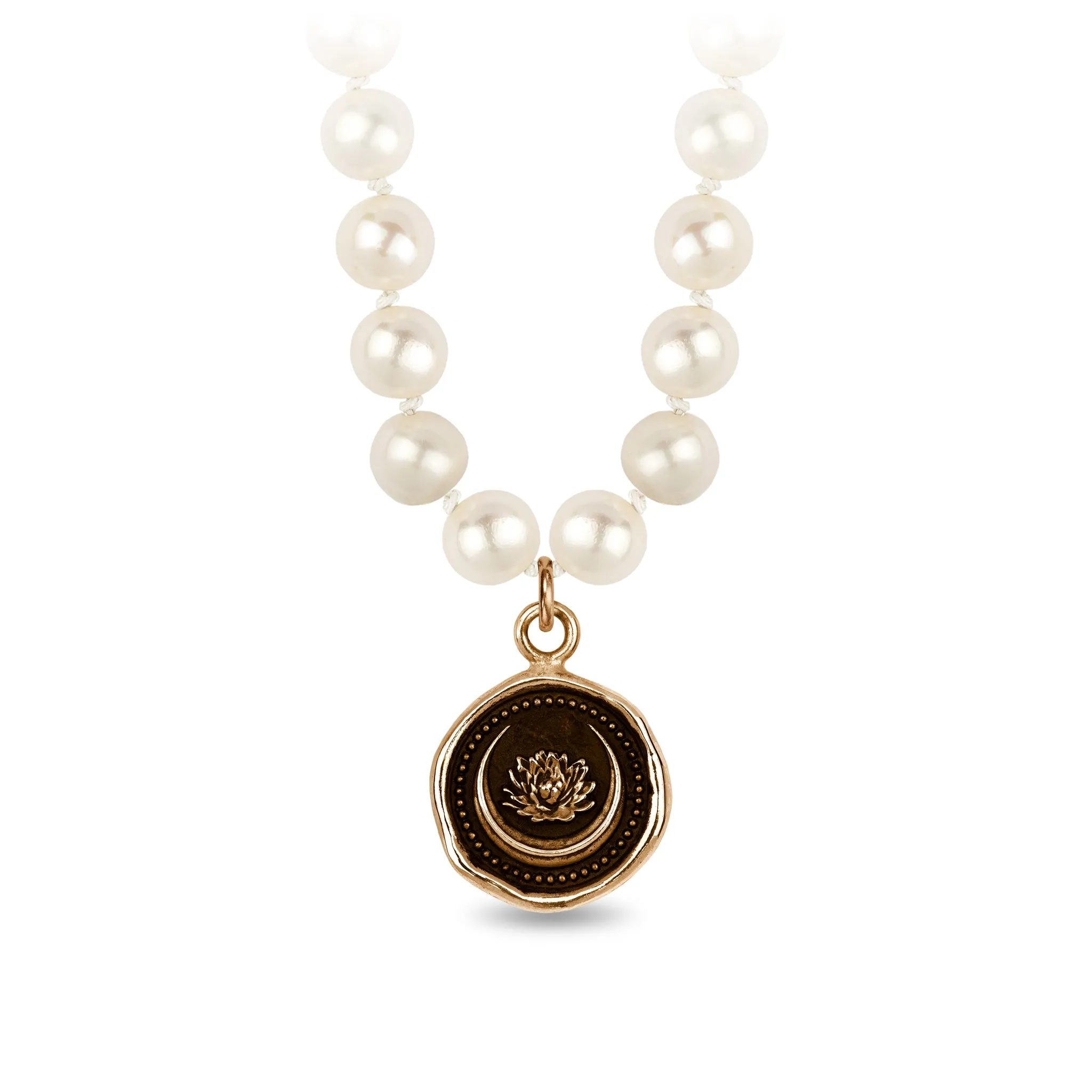 Lotus Flower Freshwater Pearl Necklace - Ivory